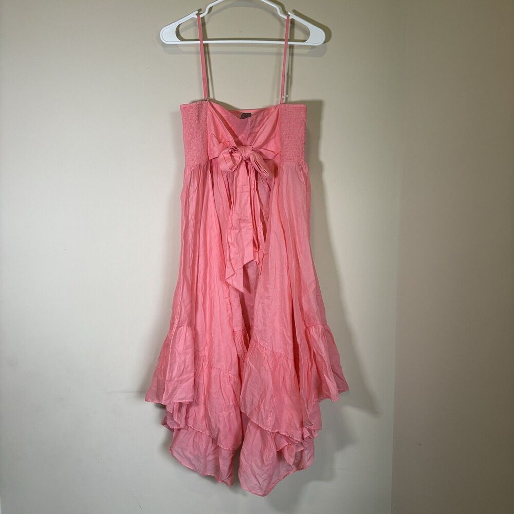 J. Crew Cotton Voile Beach Dress, Bow Front, Coral‎ Pink CoverUp Medium BU441